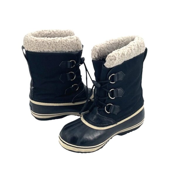 Sorel Yoot Pac Womens Waterproof Winter Snow Boots 5 Faux Fur Insulated Black - Picture 1 of 10